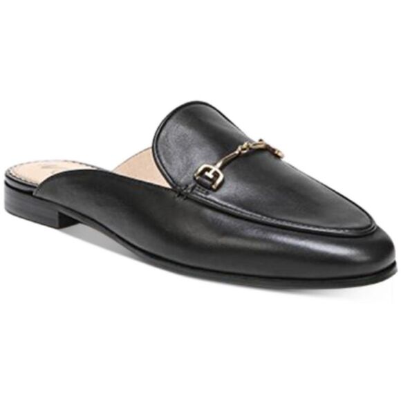 Sam Edelman Shoes - Sam Edelman Womens Linnie Black Leather Slip On Flats Mules Shoes Used